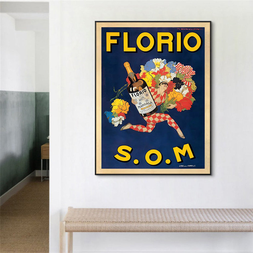 NNEDSZ Wall Art 70cmx100cm Florio S.O.M Black Frame Canvas