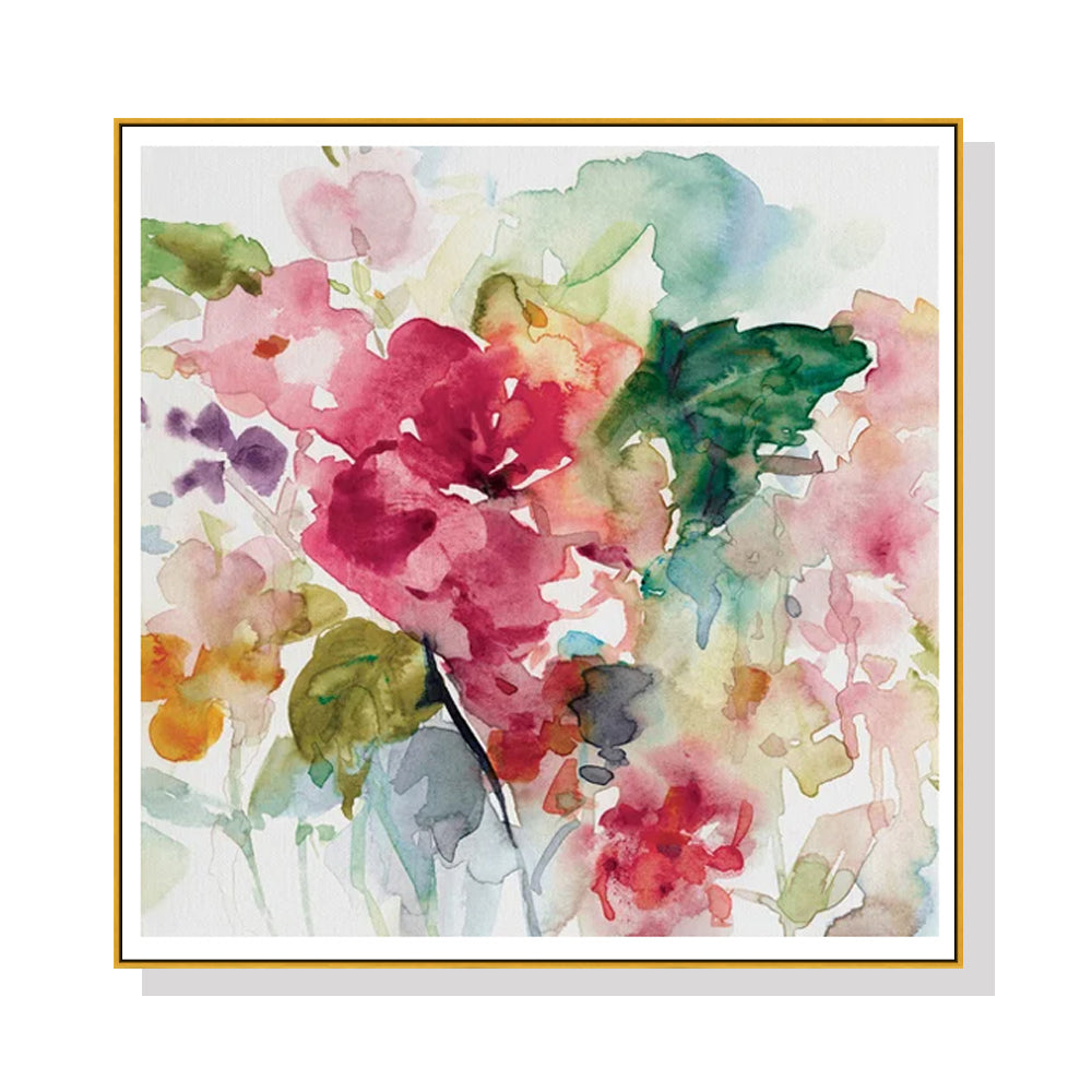 NNEDSZ Wall Art 80cmx80cm Floral Brunch Gold Frame Canvas