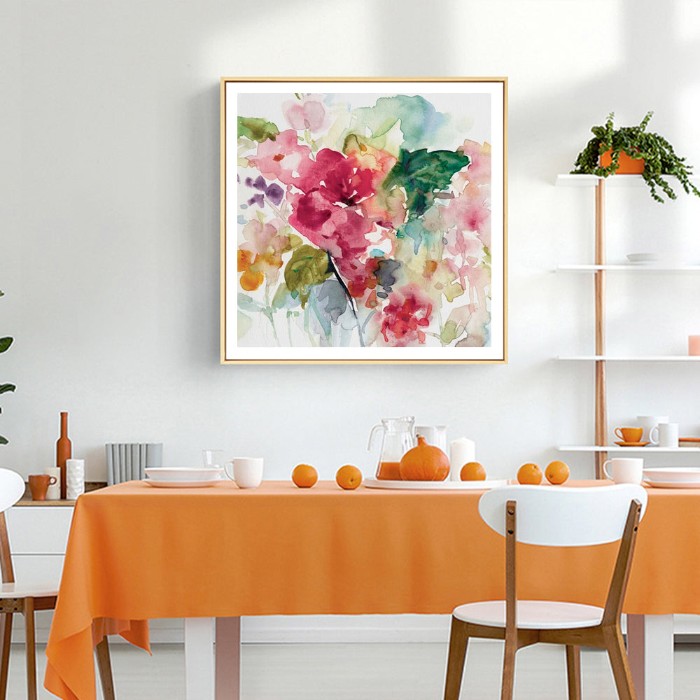 NNEDSZ Wall Art 80cmx80cm Floral Brunch Gold Frame Canvas