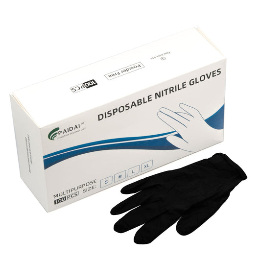 NNEDSZ 100x Nitrile Black Industrial Mechanic Tattoo Food Disposable Gloves Large-0