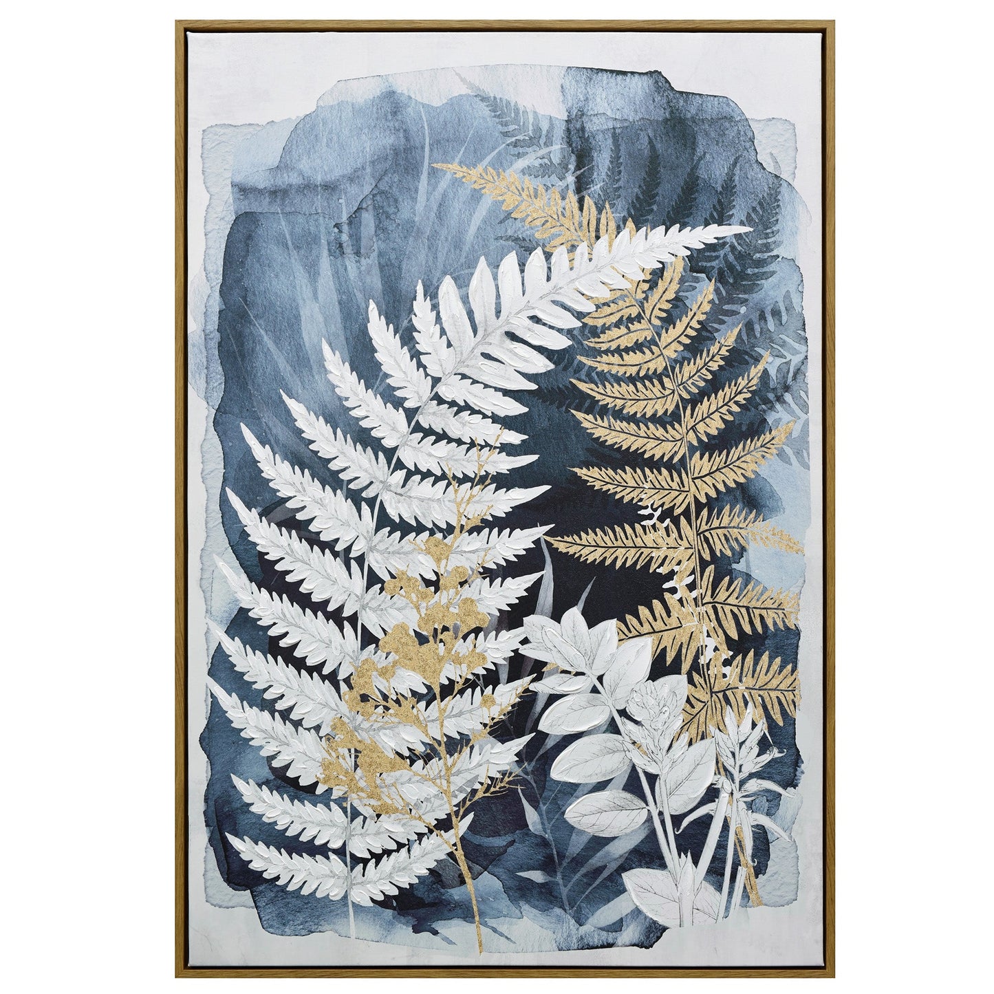 NNEDSZ 70X100cm Lustrous Foliage Dark Wood Framed Canvas Wall Art