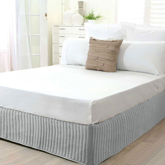 NNEDSZ Ardor Quilted Valance Silver KING SINGLE-0