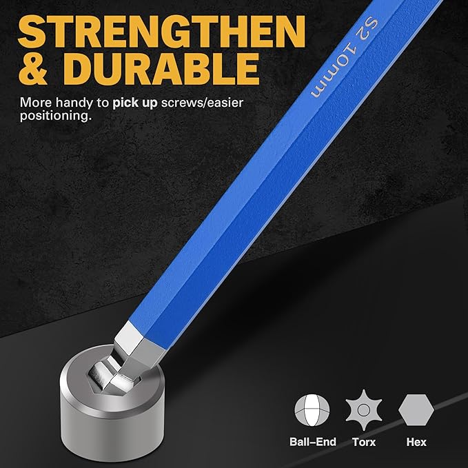 NNEDSZ Jumbo Hex Key Allen Wrench Set | 13-Piece Metric 2-19mm | Long Ball End Durable CR-V | Automotive | Mechanic | Furniture | Professional Grade Tools-1