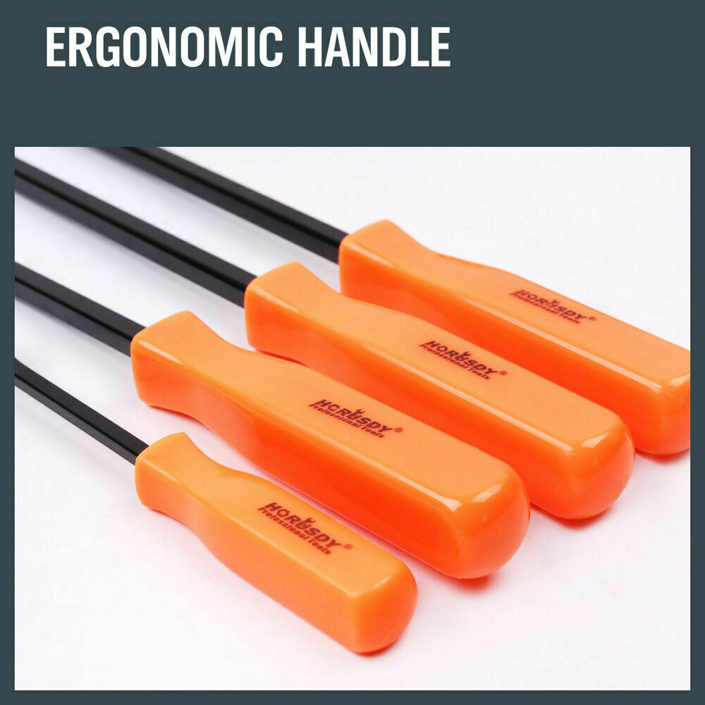 NNEDSZ Horusdy 4Pc Steel Pry Bar Set Heavy Duty Mechanic Crowbar Car  4" 7" 12" 17-1/2"-2