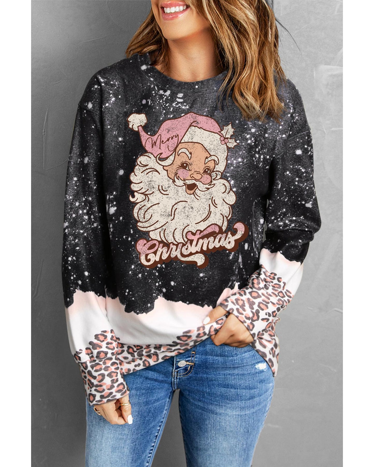NNEDSZ Azura Exchange Leopard Print Graphic Sweatshirt - S