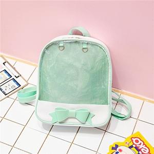 NNEDSZ Mini Clear Kids Backpack with Bow - Perfect for School - Pink-1
