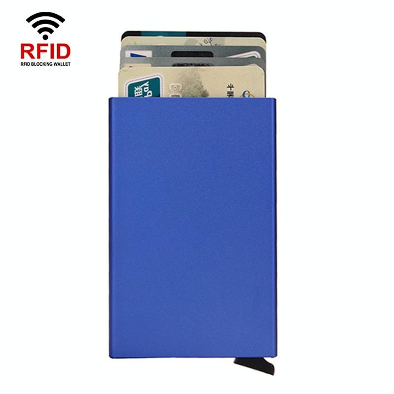 NNEDSZ Metal Rfid Card Holder Wallet - Compact Design - Rose Gold-3