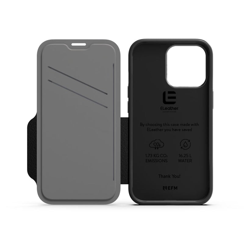 NNEDSZ EFM Monaco Leather Wallet Case Armour with D3O 5G Signal Plus for iPhone 13 Pro (6.1" Pro) - Black-4