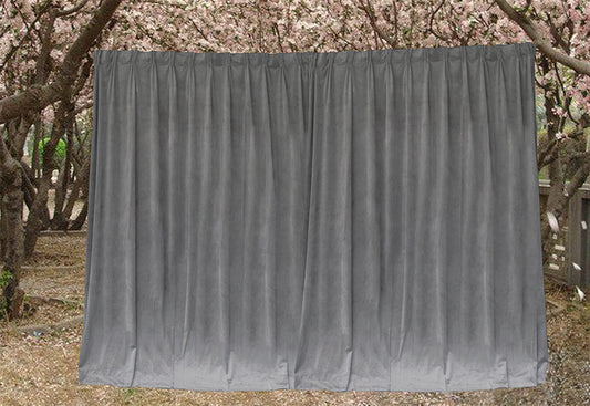 NNEDSZ Large Thick Velvet Blockout Curtains 550x 230cm PINCH PLEAT 2 panel+Hooks Grey-0