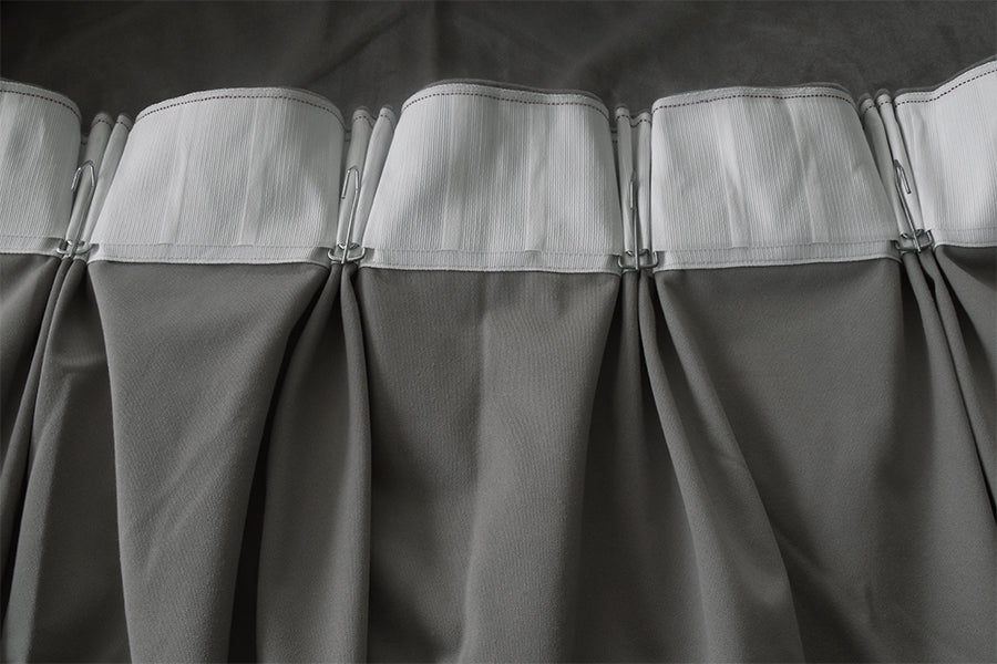 NNEDSZ Large Thick Velvet Blockout Curtains 550x 230cm PINCH PLEAT 2 panel+Hooks Grey-3