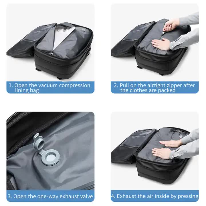 NNEDSZ Gray Expandable Waterproof Laptop Backpack - Fits 17-Inch Laptop, Anti-Theft Design, Travel Friendly-1