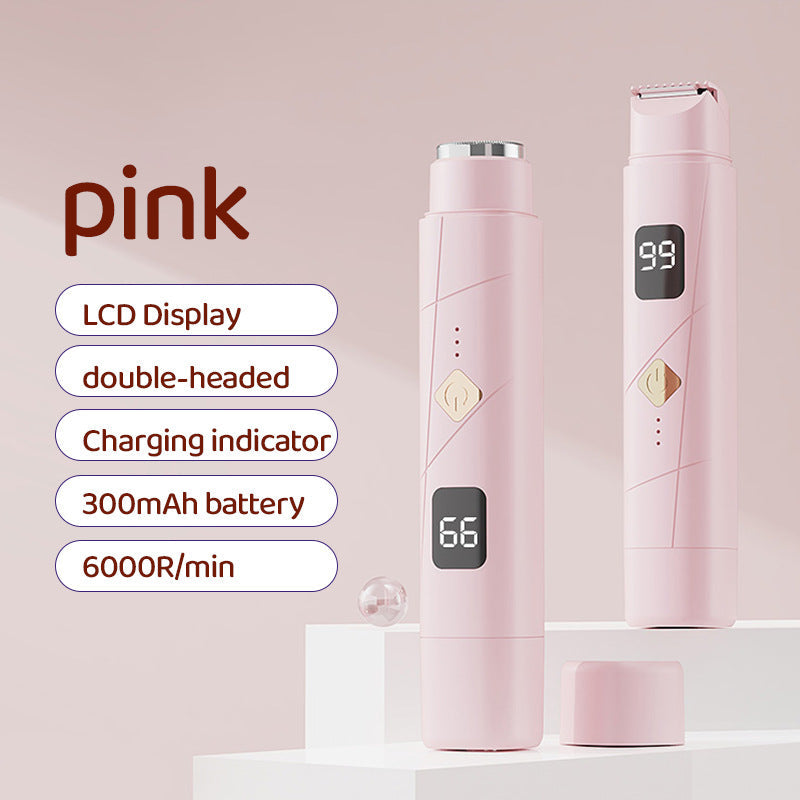 NNEDSZ Pink Portable Wireless Electric Hair Remover – Dual-Head Rechargeable Mini Shaver for Women’s Sensitive Areas-0