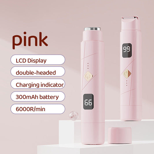 NNEDSZ Pink Portable Wireless Electric Hair Remover – Dual-Head Rechargeable Mini Shaver for Women’s Sensitive Areas-0