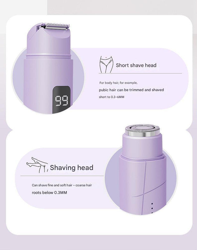NNEDSZ Pink Portable Wireless Electric Hair Remover – Dual-Head Rechargeable Mini Shaver for Women’s Sensitive Areas-3