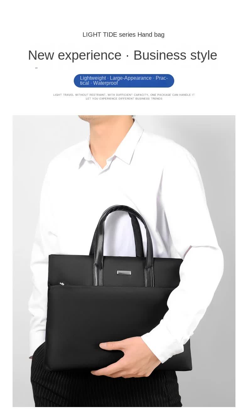 NNEDSZ Gray Lightweight Business Tote Bag - Durable and Stylish for Work and Travel-1