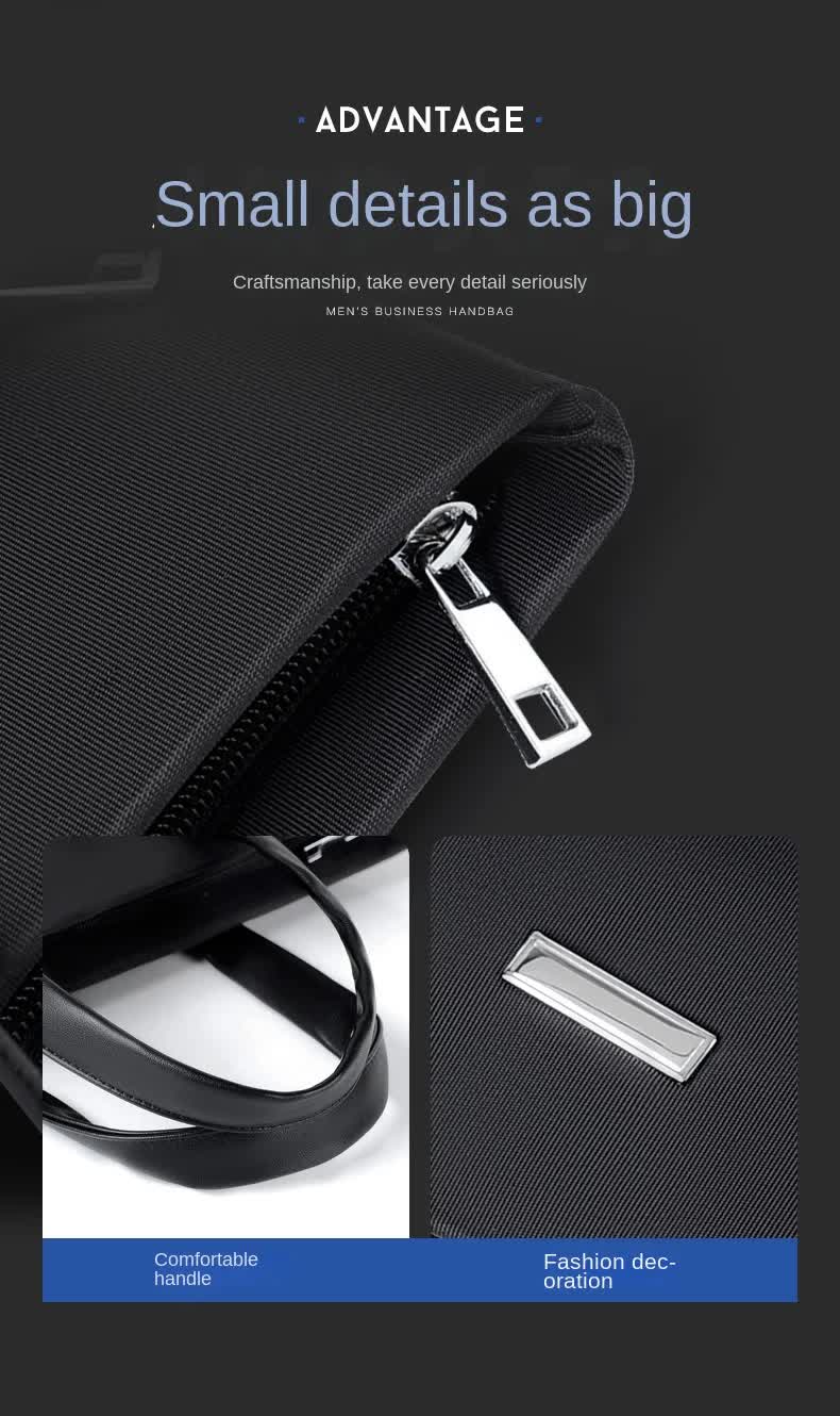 NNEDSZ Gray Lightweight Business Tote Bag - Durable and Stylish for Work and Travel-2