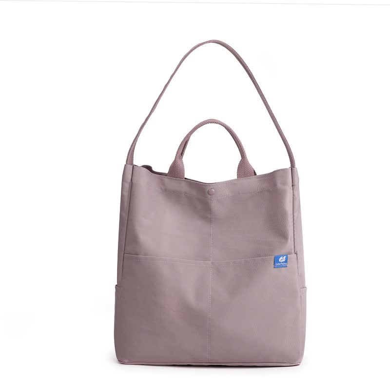 NNEDSZ Purple Minimalist Nylon Tote Bag with Adjustable Shoulder Strap, Large Capacity-0