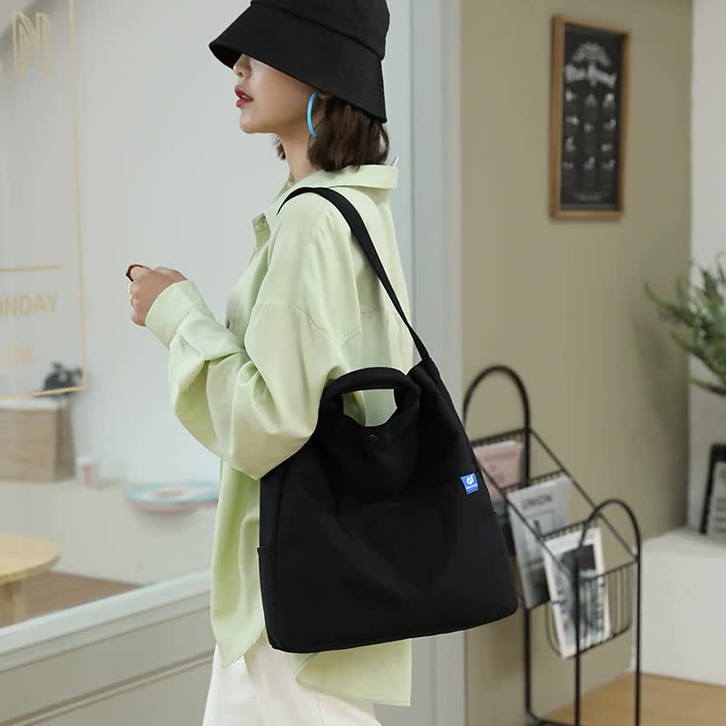NNEDSZ Purple Minimalist Nylon Tote Bag with Adjustable Shoulder Strap, Large Capacity-2