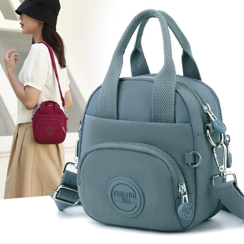 NNEDSZ Red Mini Waterproof Nylon Backpack - Lightweight Casual Crossbody Bag-1