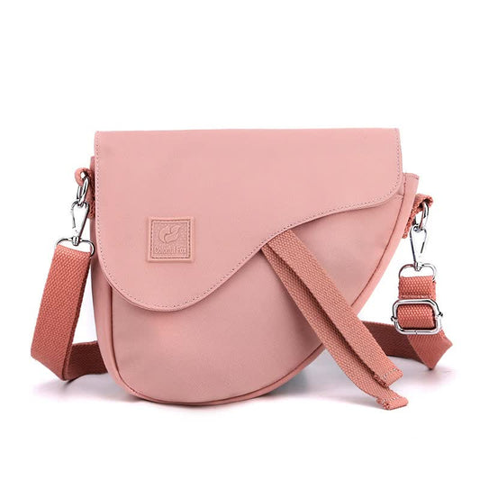 NNEDSZ Pink Compact Nylon Crossbody Shoulder Bag - Stylish and Lightweight Sling Purse-0