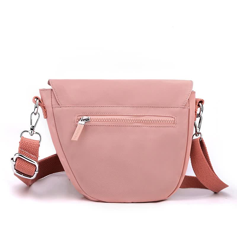 NNEDSZ Pink Compact Nylon Crossbody Shoulder Bag - Stylish and Lightweight Sling Purse-3
