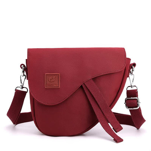 NNEDSZ Red Compact Nylon Crossbody Shoulder Bag - Stylish and Lightweight Sling Purse-0