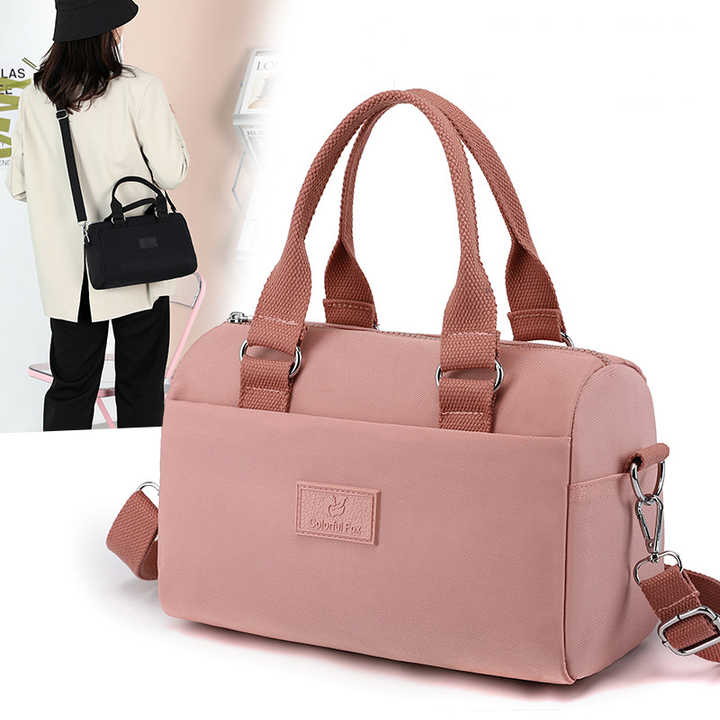 NNEDSZ 0485#Black Multifunctional Nylon Shoulder Bag - Lightweight and Spacious Handbag for Women, 20x15x11cm-1