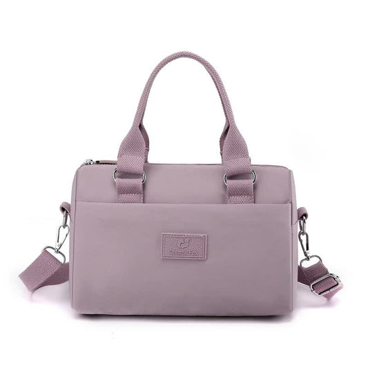 NNEDSZ 0486# Purple Multifunctional Nylon Shoulder Bag - Lightweight and Spacious Handbag for Women, 27x18x14cm-0