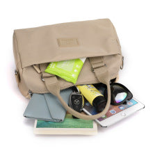 NNEDSZ 0486# Purple Multifunctional Nylon Shoulder Bag - Lightweight and Spacious Handbag for Women, 27x18x14cm-3