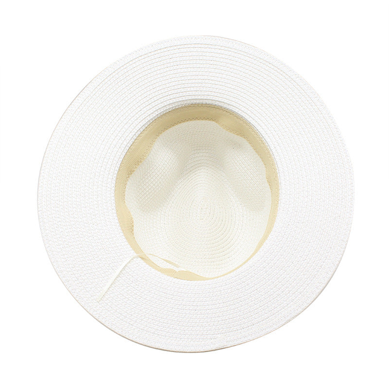 NNEDSZ Khaki Women's Wide-Brim Straw Hat with Rhinestones - Elegant and Breathable Sun Hat for Summer Outdoors,M(56-58cm)-2