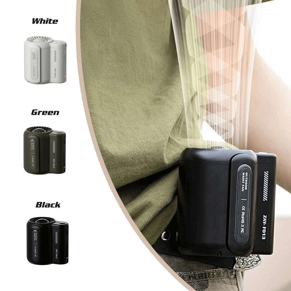 NNEDSZ White Outdoor Waist Fan - Portable Wearable Fan for Hands-Free Cooling-1