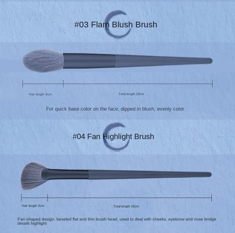 NNEDSZ Gray purple 12-Piece Professional Makeup Brush Set with Cosmetic Bag - Premium Synthetic Fiber, Wooden Handle, Aluminum Tube-4