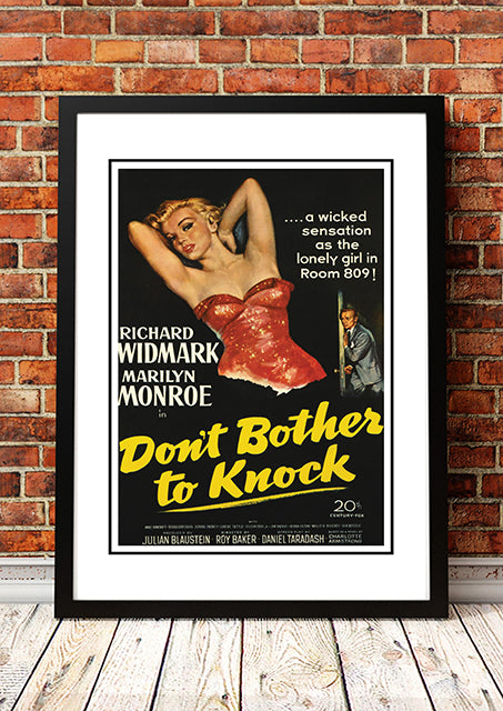 NNEDSZ Marilyn Monroe ‘Don’t Bother to Knock’ Framed Movie Poster! - Framed A2