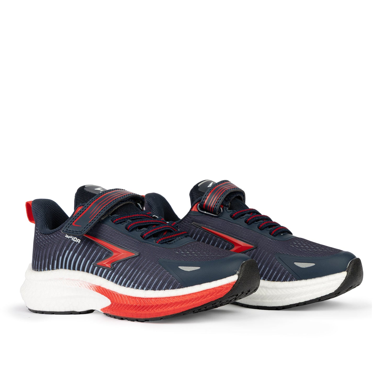 Zephyr 2.0 Boys Runners - Navy/Red V Strap