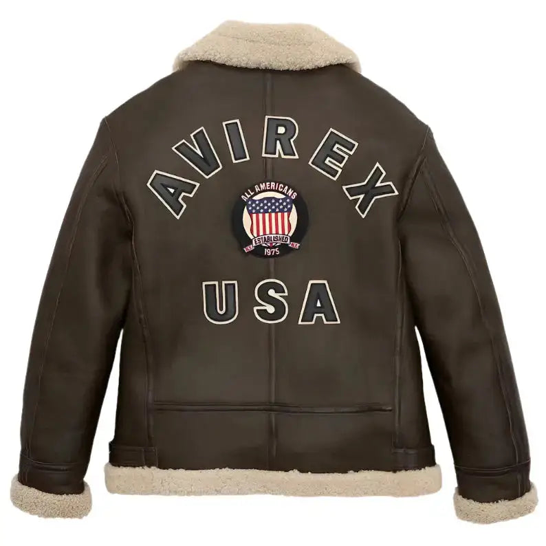 Chocolate Brown B3 Shearling Bomber Jacket