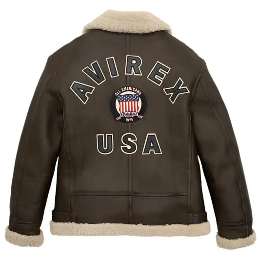 Chocolate Brown B3 Shearling Bomber Jacket