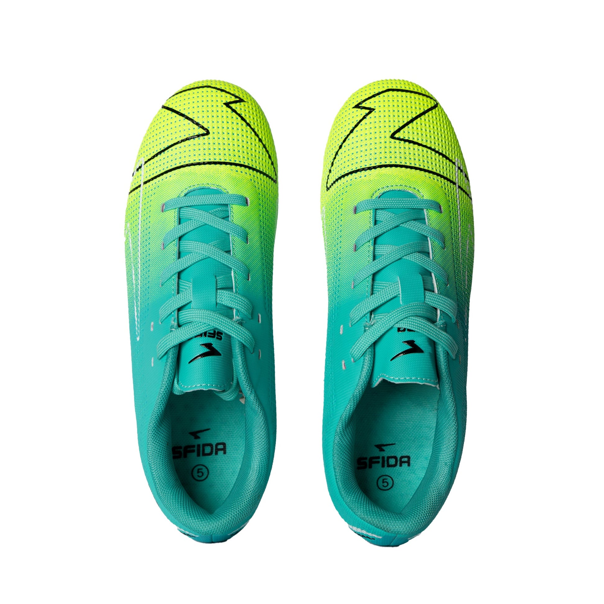 Conquer Kid's Football Boots - Aqua/Lime-3
