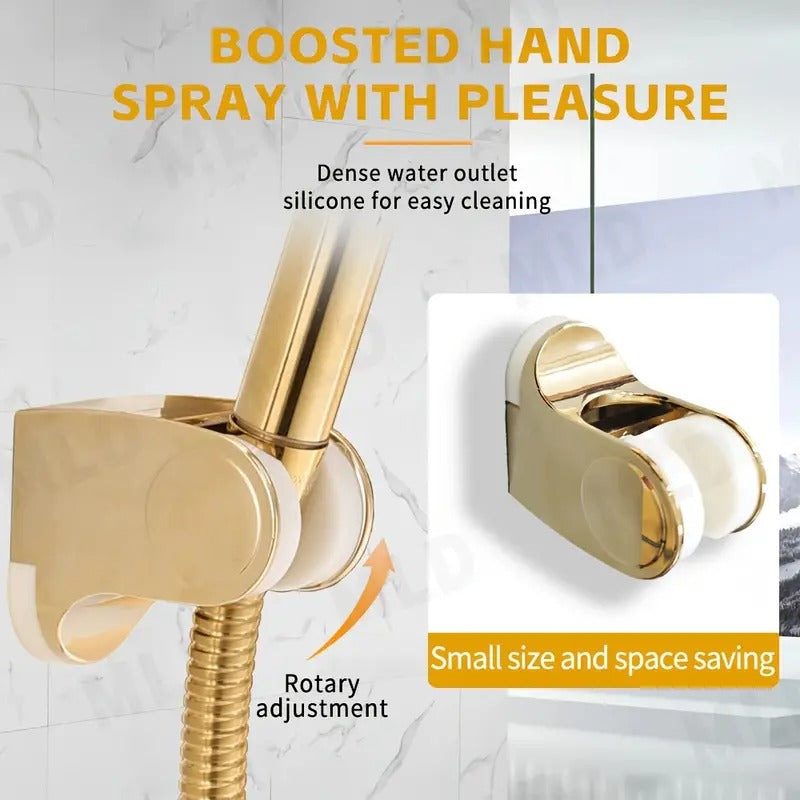 NNETM Golden Rainfall Shower Head Handheld Combo Set-2