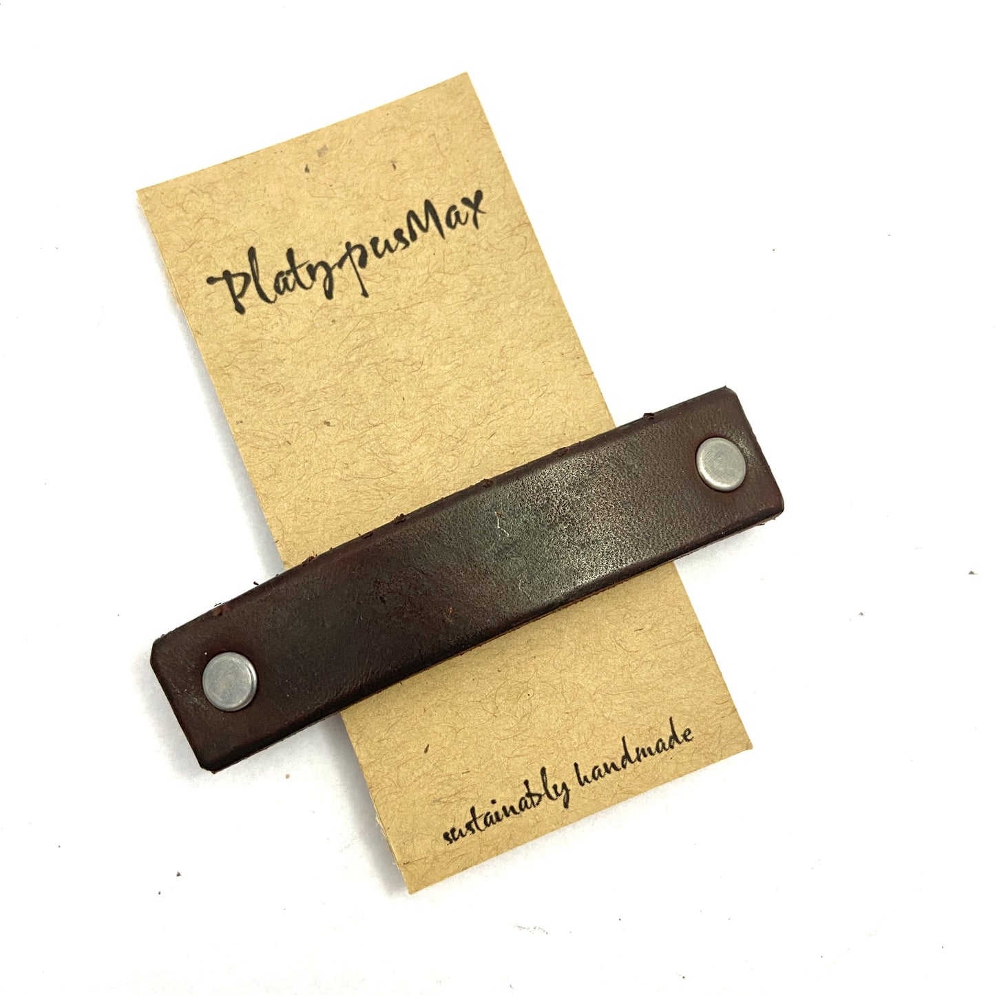 Chocolate Brown Leather Eco Barrette