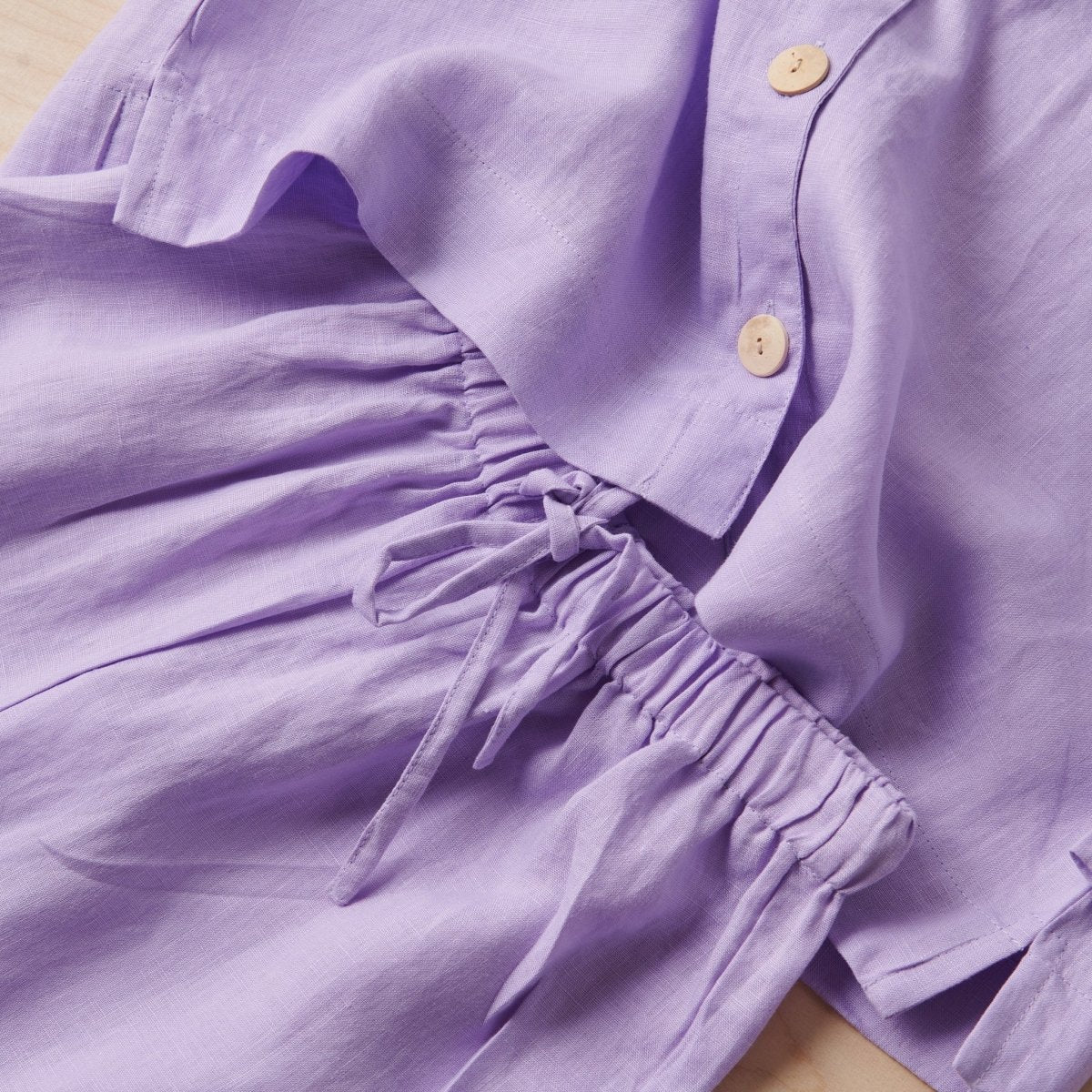 Linen Pyjama Set - Purple