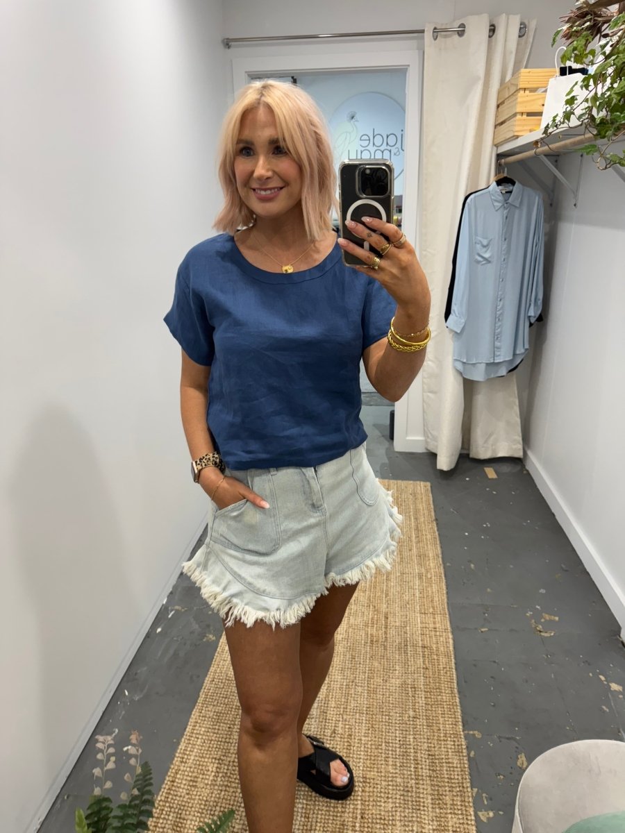 Linen TShirt in Navy