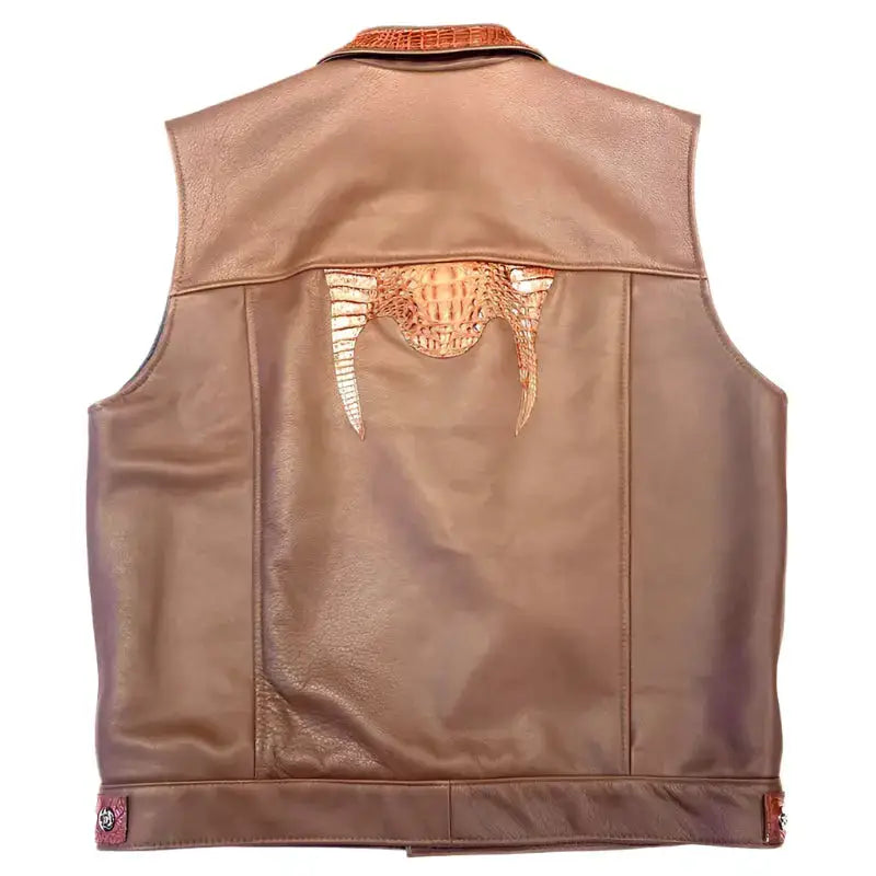 Mens Chocolate Brown Lambskin Vest