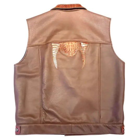 Mens Chocolate Brown Lambskin Vest