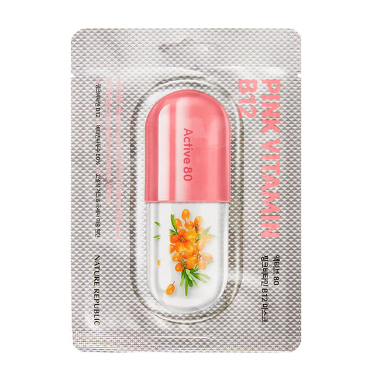 Active 80 Mask Sheet Pink Vitamin B12-0