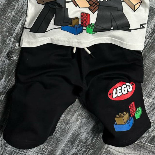 Pixel Explorer Boys Shorts Set