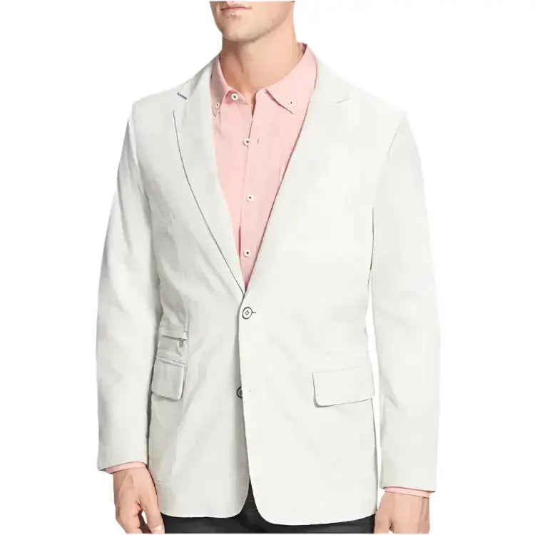 Soft Lambskin White Leather Blazer