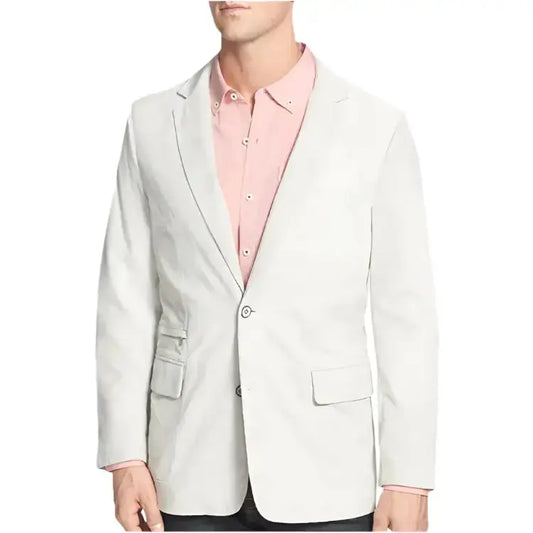Soft Lambskin White Leather Blazer