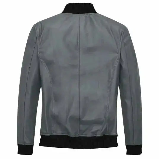 Men’s Soft Gray Sherpa Leather Jacket – Tom Cruise Style
