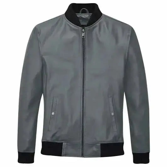 Men’s Soft Gray Sherpa Leather Jacket – Tom Cruise Style