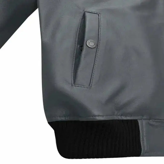 Men’s Soft Gray Sherpa Leather Jacket – Tom Cruise Style